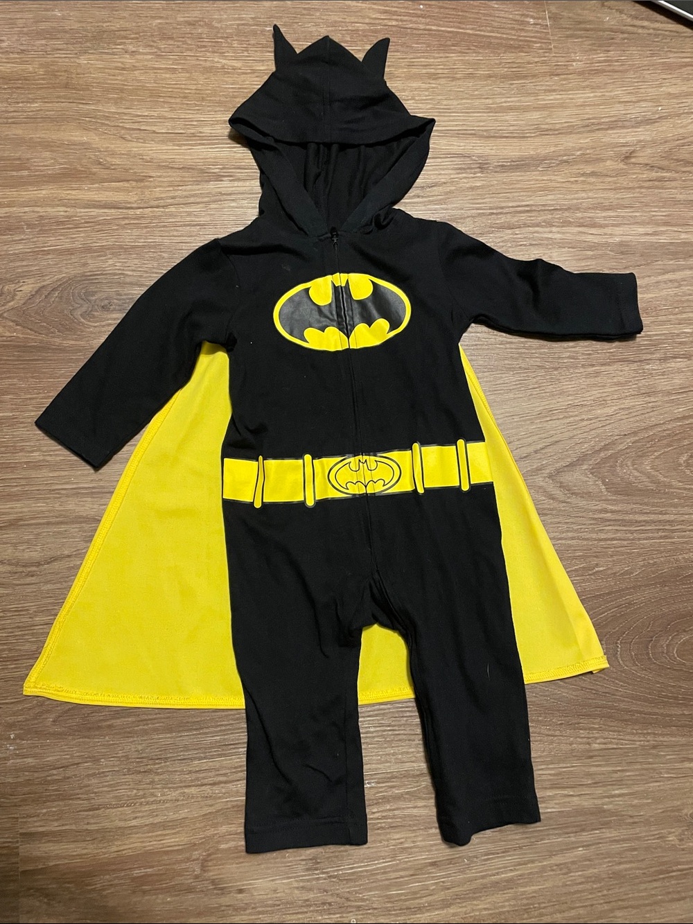 Batman Black and Yellow Hooded Onsie with removable Cape